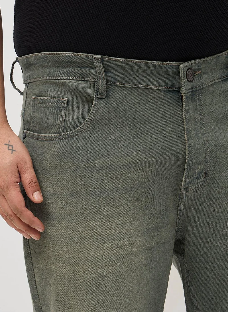 Urbano Fashion  Urbano Plus Men's Grey Regular Fit Heavy Washed Denim Jeans Stretchable for Men | Best Price UAE
